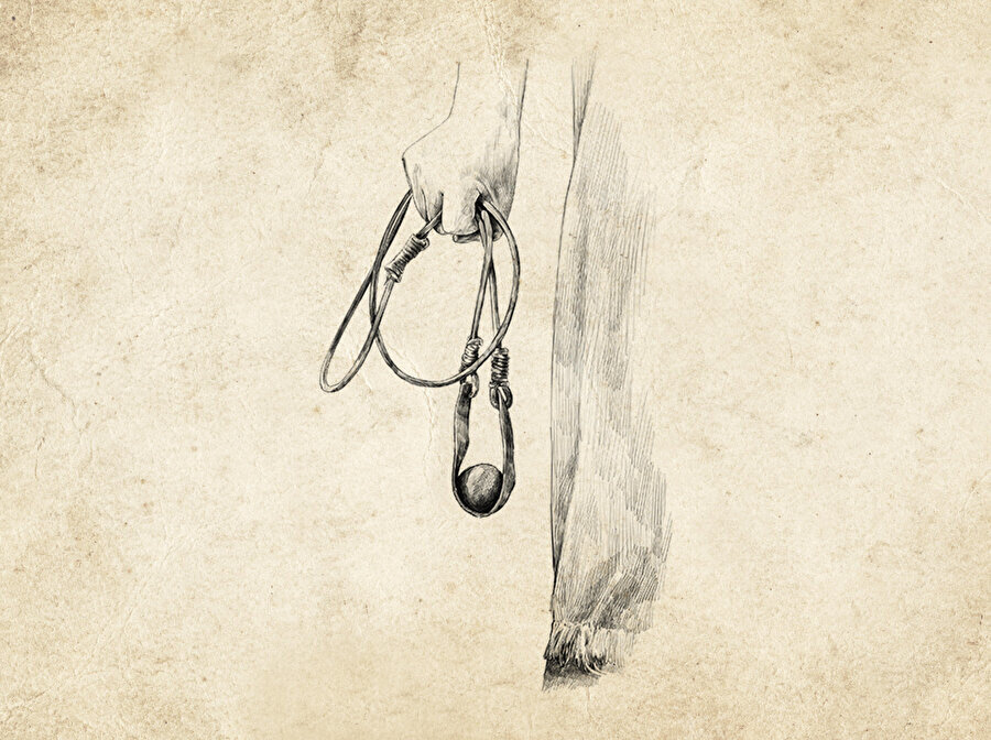 Elinde sapanından başka silah bulunmayan Davud, Câlût'un karşısına dikilmişti.