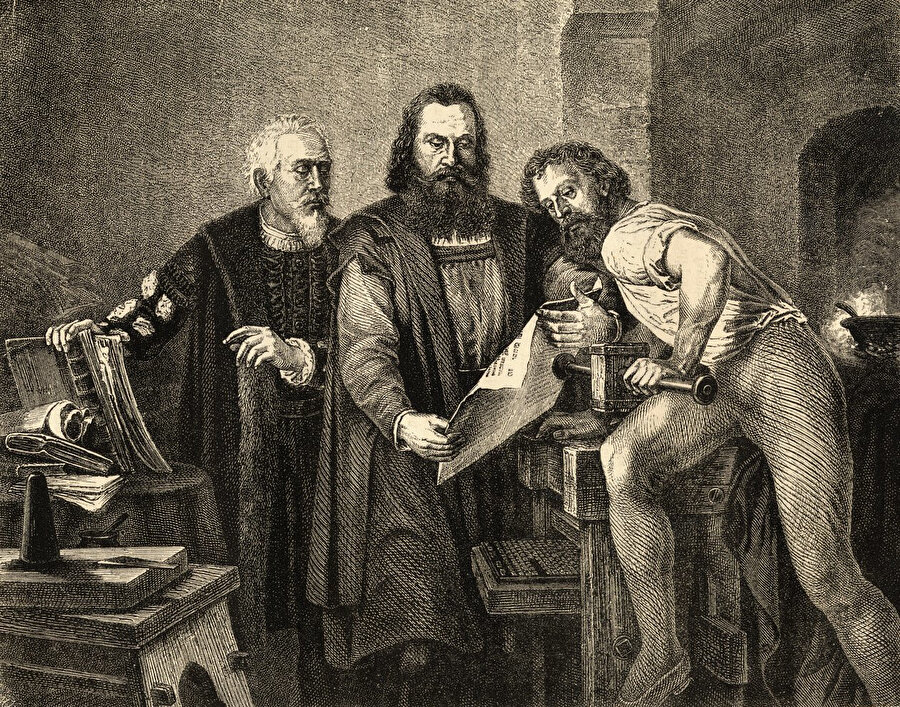 John Faust, John Gutenberg ve Peter Schoeffer.