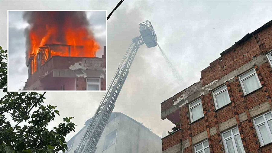 Sultanbeyli’de korkutan çatı yangını: Alevler yan binaya sıçradı