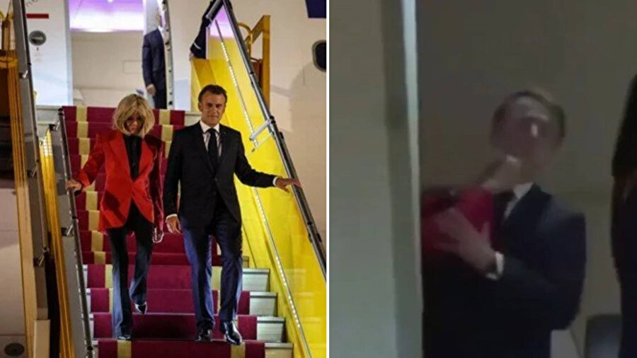 ​Fransa Cumhurbaşkanı Macron uçakta eşi Brigitte tarafından tokatlandı