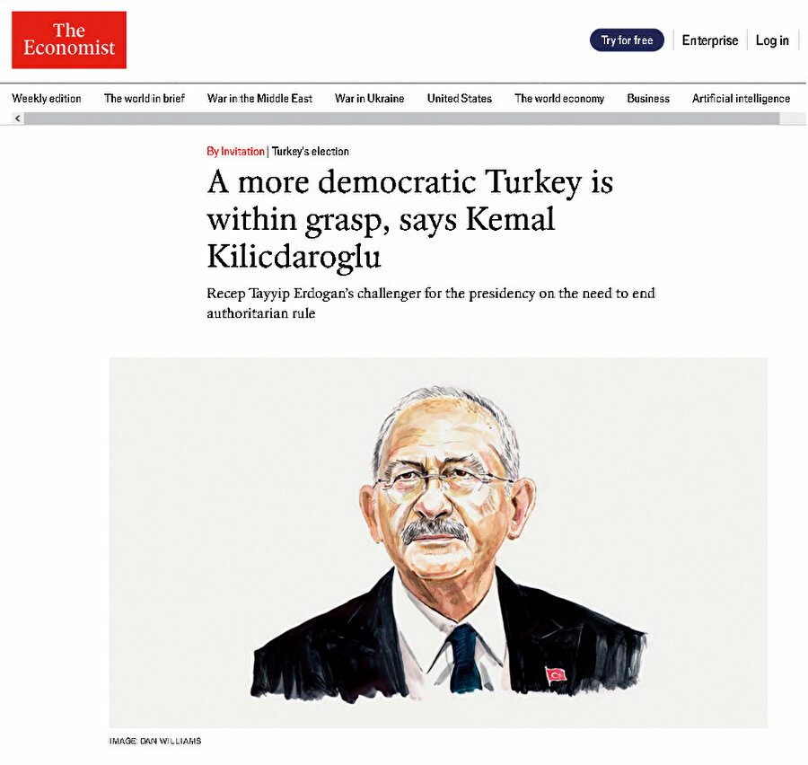 Halkın tercihiyle iktidar olan Erdoğan’a bıkmadan, usanmadan her fırsatta “diktatör” yaftasıyla hırlayan, 2023 seçimlerini “en büyük seçim” olarak niteleyip “Demokrasiyi kurtar, oyunu ver, Erdoğan gitmeli” diyen The Economist’in CHP’nin şikâyet platformuna dönüşmesinden daha doğal ne olabilir?
