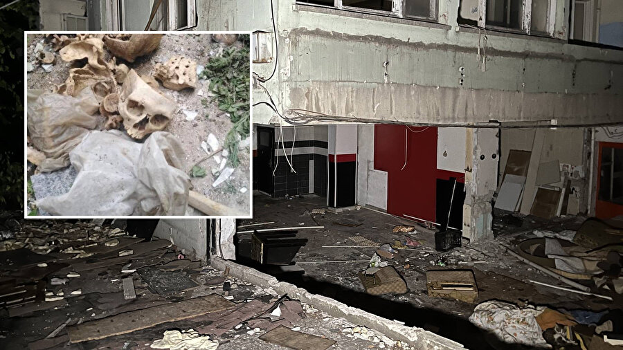 İzmir'de metruk binada kafatası ve kemik parçaları bulundu.