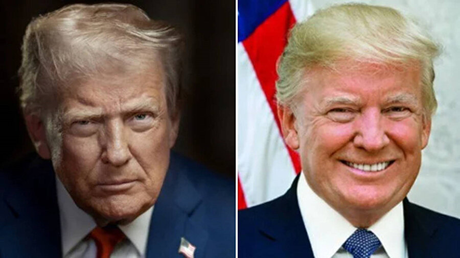 ​Trump’tan dikkat çeken yeni resmi portre: Sabıka fotoğrafından başkanlık pozuna