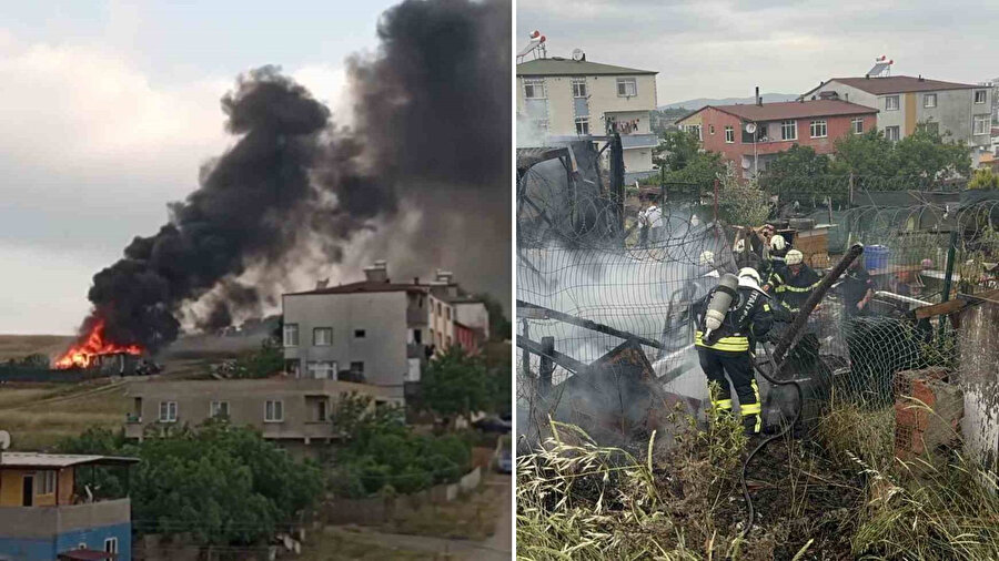 Darıca'da çıkan yangında tek katlı ev küle döndü