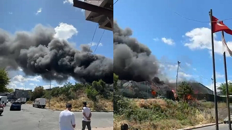 İstanbul'da geri dönüşüm fabrikasında yangın