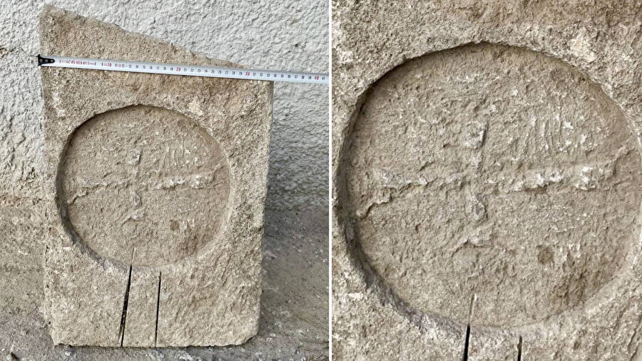 Bizans dönemine ait olduğu değerlendirilen mezar steli ele geçirildi.