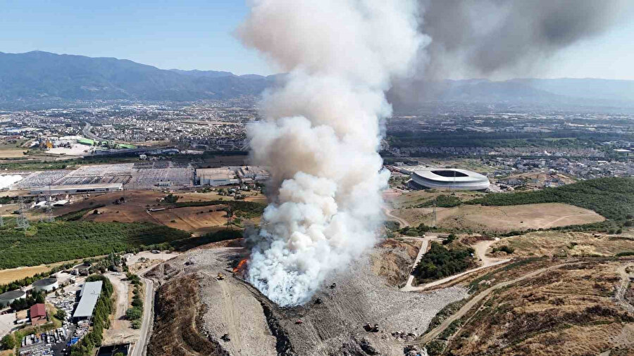 Yangın havadan görüntülendi