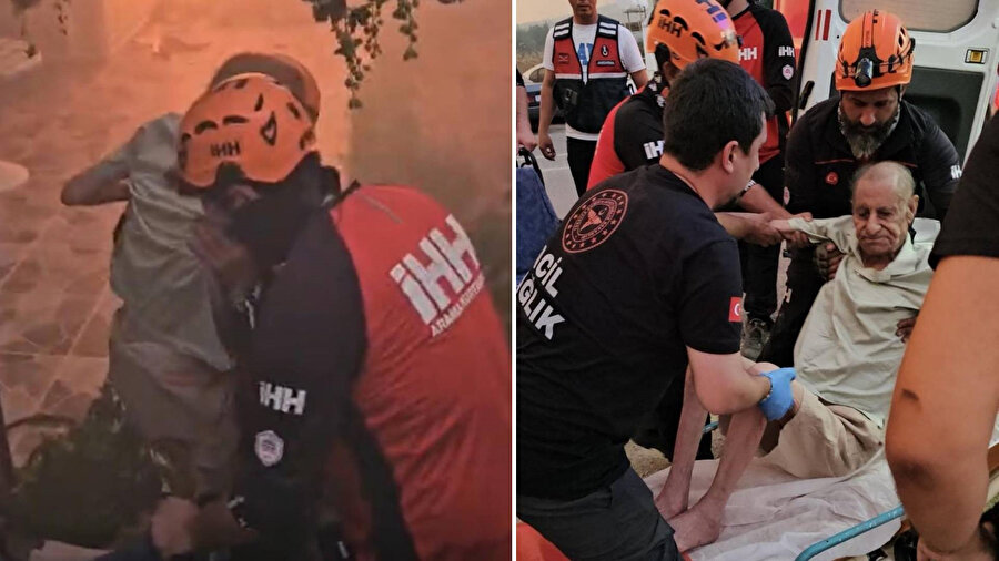 ​İzmir'deki yangında duygu dolu anlar: Tekerlekli sandalyedeki yaşlı adam kurtarıldı