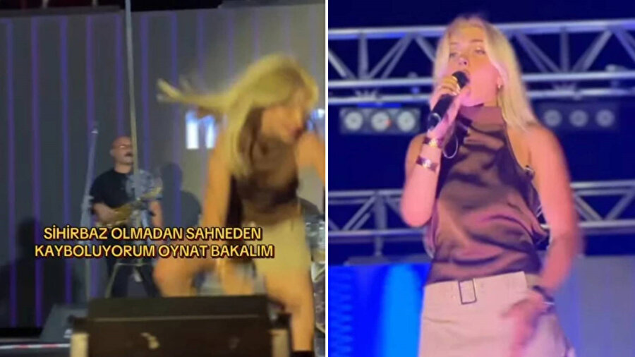 ​Genç şarkıcı Eda Eryurt sahneden düştü.