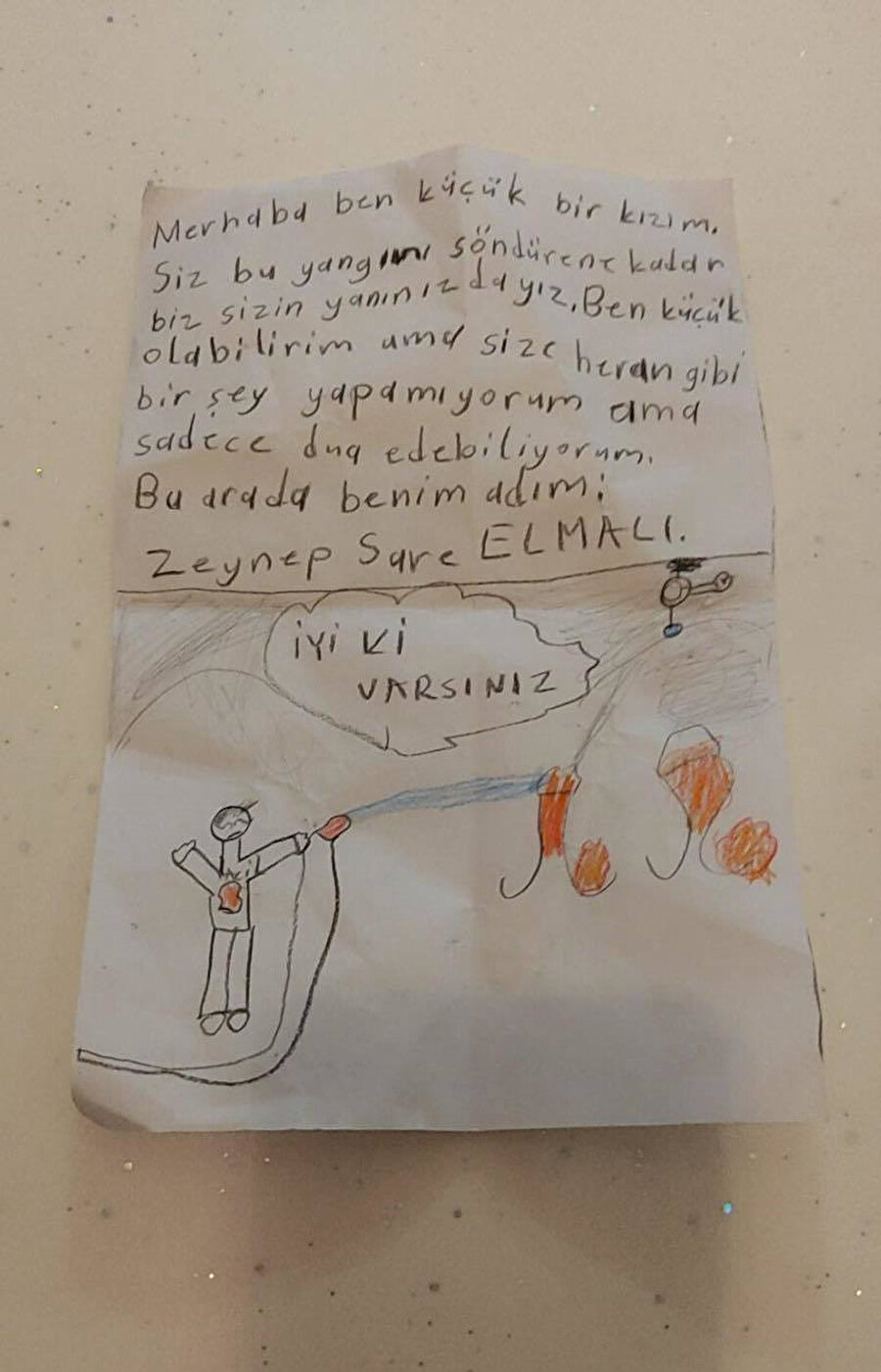 İşte o duygulandıran not