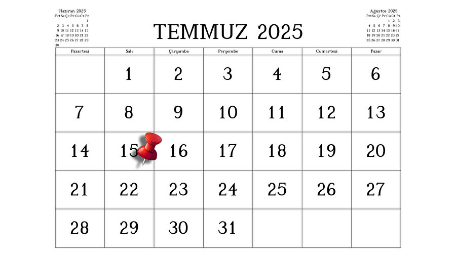 15 Temmuz resmi tatil mi? 15 Temmuz hangi güne denk geliyor? 15 Temmuz'da banka, sağlık ocağı, eczaneler ve kargo çalışıyor mu?