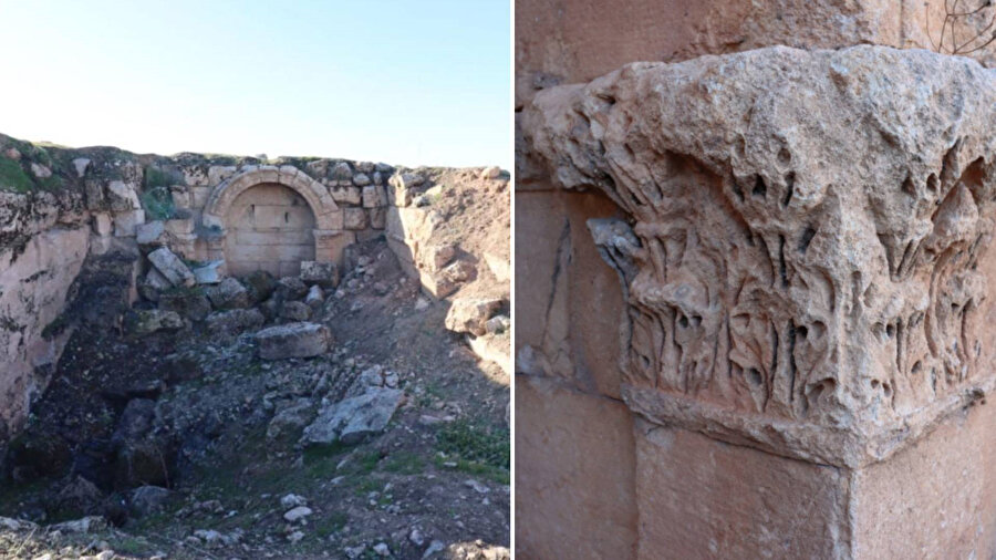 ​Şanlıurfa'da anıt mezar kalıntısı bulundu.