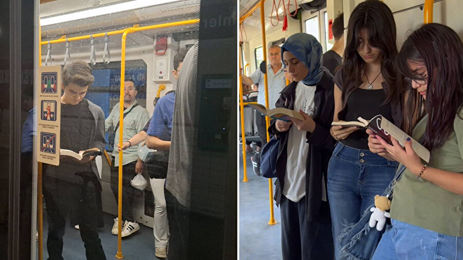 Liseli gençlerden anlamlı hareket: Metroda farkındalık oluşturdular
