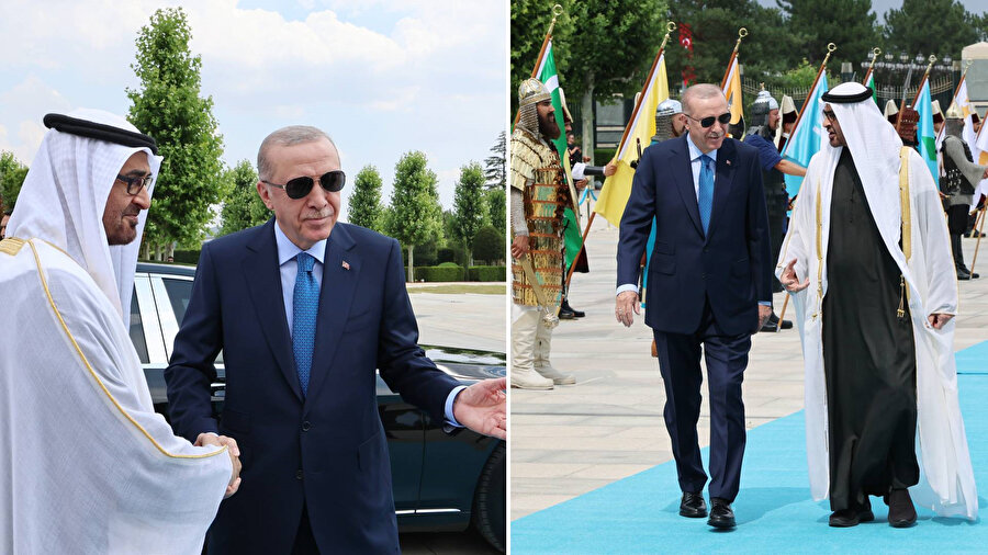 Cumhurbaşkanı Erdoğan, BAE Devlet Başkanı Al Nahyan'ı resmi törenle karşıladı