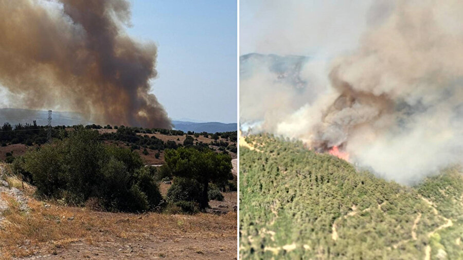 Balıkesir'de orman yangınına müdahale sürüyor: Bir mahalle boşaltıldı