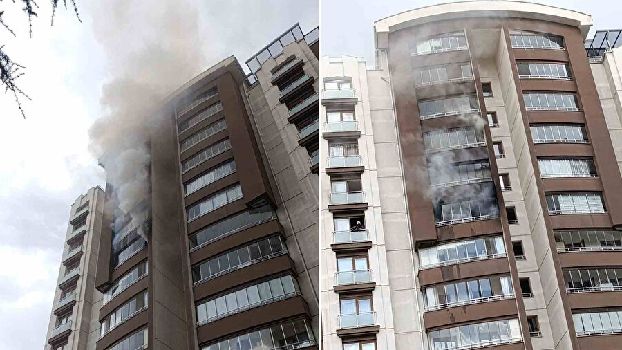 Ankara'da bina yangını