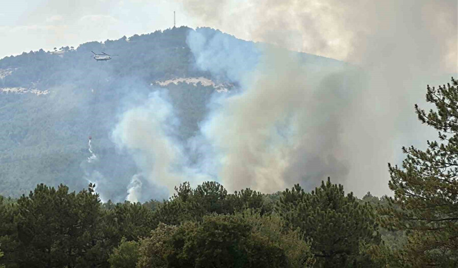 Uşak’taki orman yangınına havadan ve karadan müdahale devam ediyor