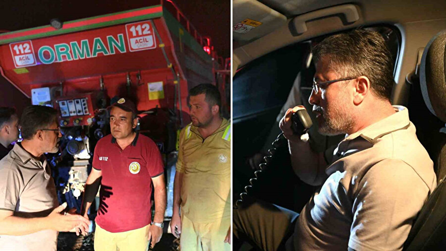 ​Bakan Yumaklı’dan yangın bölgesinde çalışan ekiplere moral ziyareti