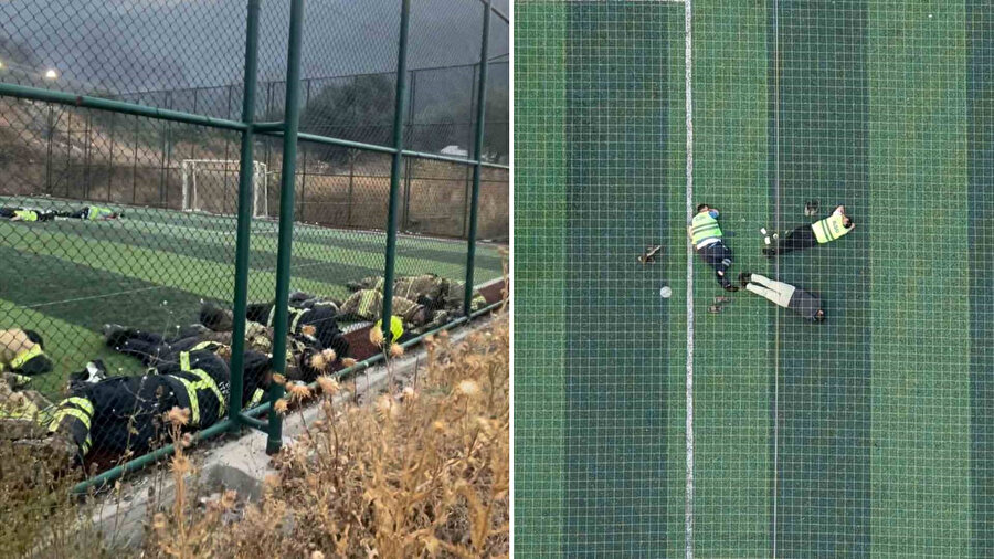 Yorulmayan alev savaşçıları halı sahada böyle dinlendi