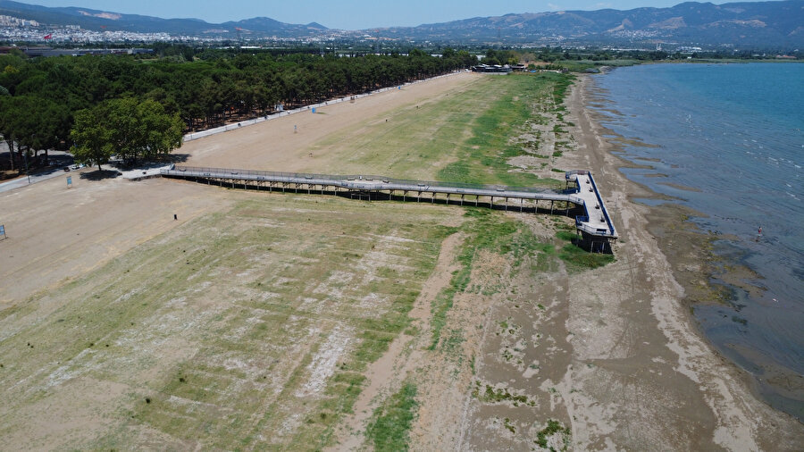 Bir dönem deniz otobüsleri yanaşıyordu: Çekilmeyle iskele karada kaldı