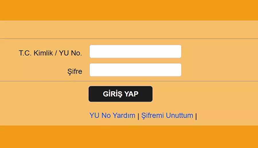 ÖSYM AİS giriş ekranı