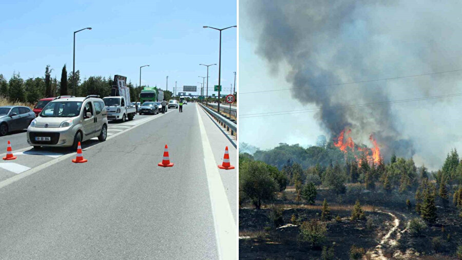 ​Kırklareli'nde ağaçlık alanda yangın: Avrupa Otoyolu trafiğe kapatıldı