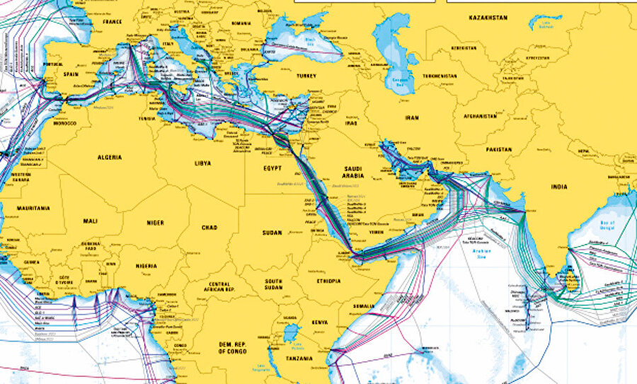 Yeraltı kablolarında Kıbrıs’ın konumu.