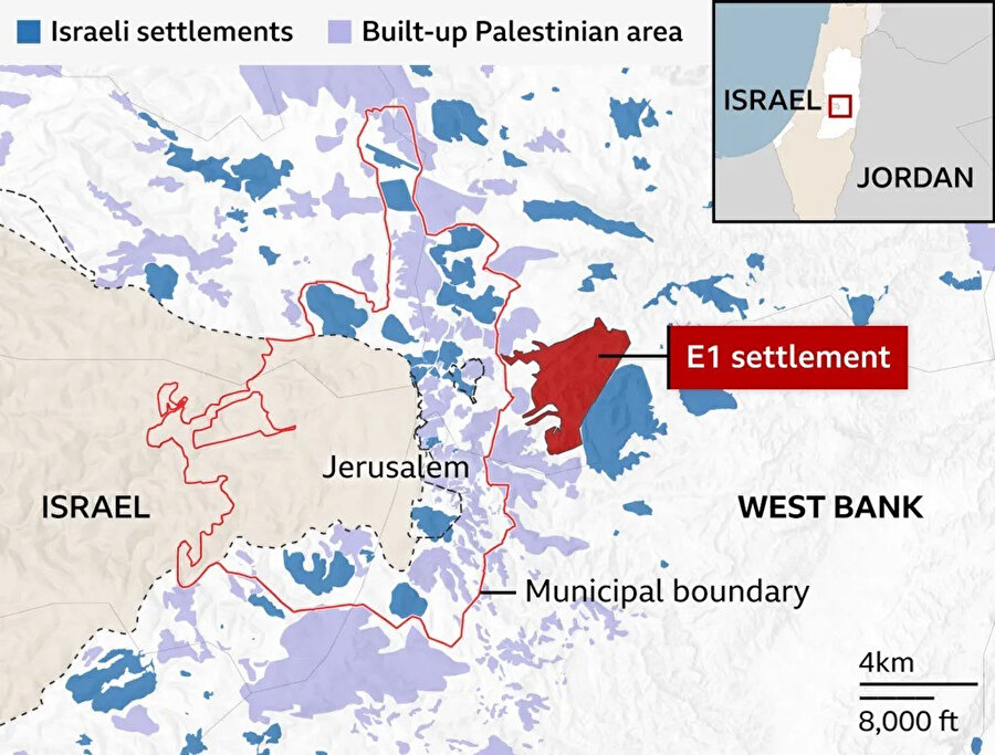 Önerilen genişleme, büyük ve yasadışı Ma'ale Adumim yerleşimini Kudüs'e bağlayarak Batı Şeria'yı fiilen ikiye bölecek ve Filistin topluluklarını izole edecek.