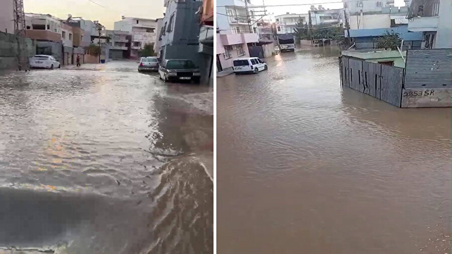 Adana'da su borusu patladı, yollar göle döndü