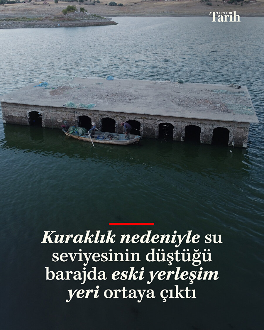 Su altında kalan yerleşim yeri ortaya çıktı