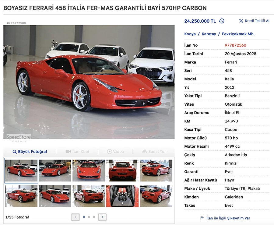 Kazada perte çıkan 17 milyonluk Ferrari'nin akıbeti belli oldu