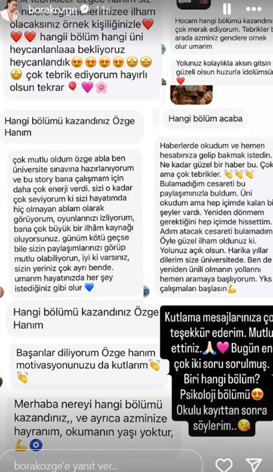 Özge Borak üniversiteli oldu