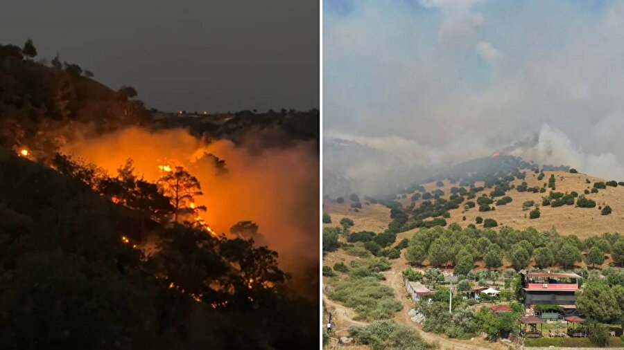 Denizli'deki yangın Aydın'a ulaştı.