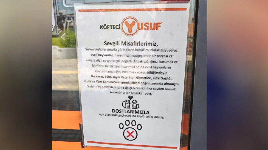 Köfteci Yusuf şubelerine asılan yazı