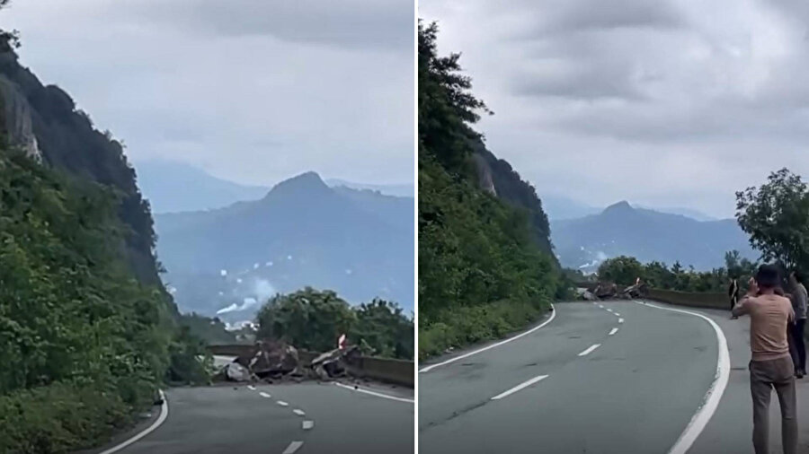 Artvin’de korkutan heyelan: Karadeniz Sahil Yolu ulaşıma kapandı