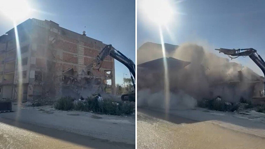 Hatay'da 6 katlı bina yıkıldı