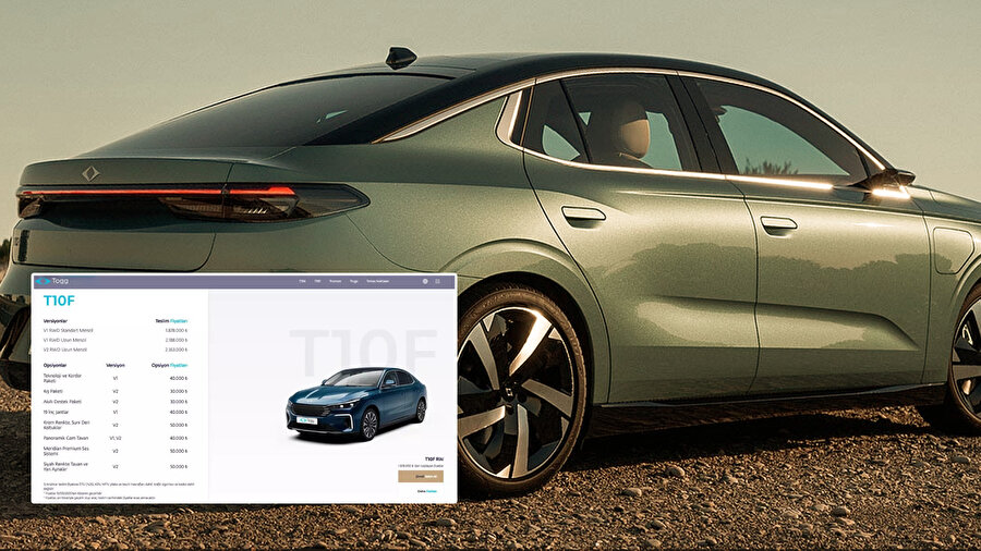 Togg T10F fiyat listesi | Togg T10F sedan fiyatları ne kadar?