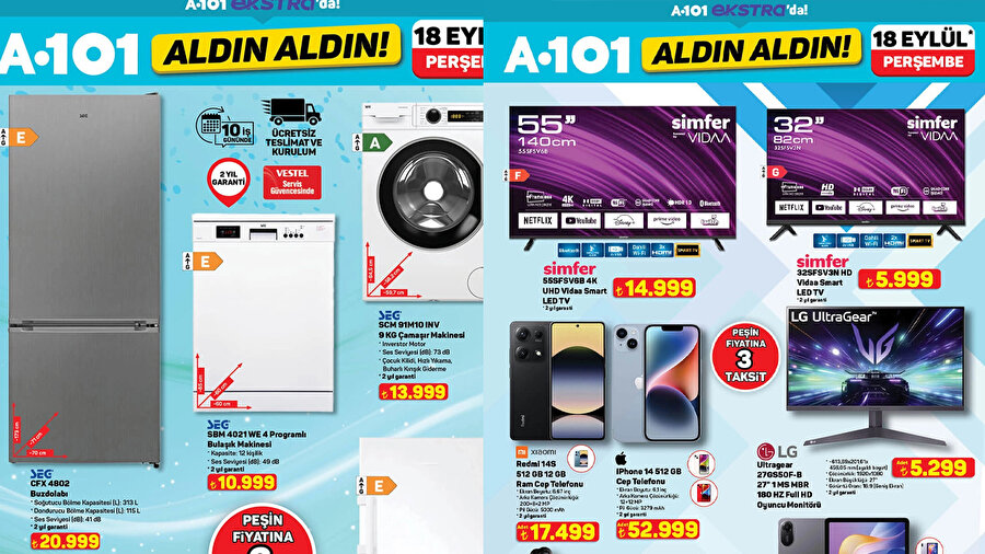 A101 18 Eylül 2025 Aktüel Ürünler Kataloğu: Bu Hafta A101 Aldın Aldın İndirimlerinde Neler Var?