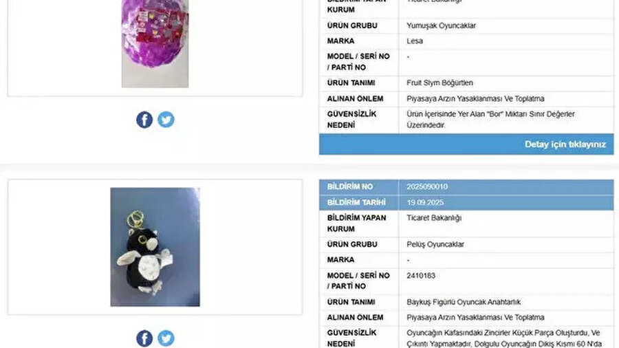 Ticaret Bakanlığı o iki ürünü toplatıyor