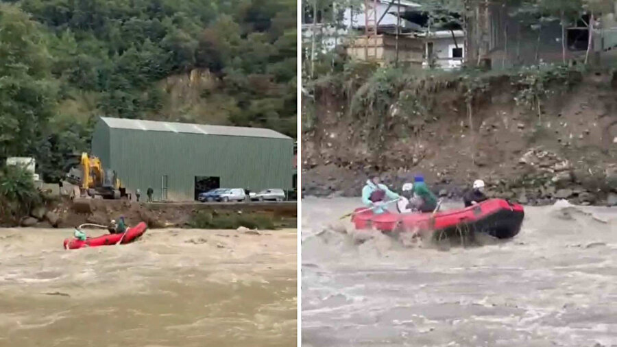 Tehlike umurlarında değil! Rize’de sele rağmen rafting keyfi