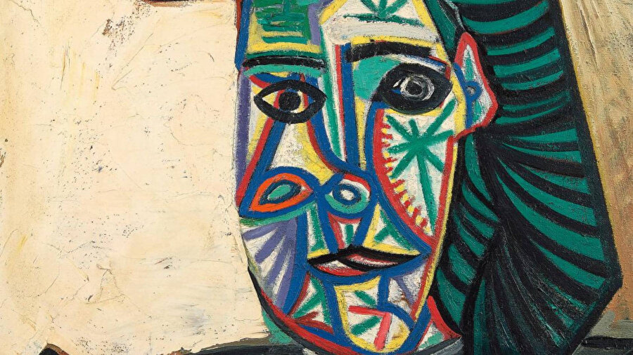 Picasso'nun en büyük ilham kaynağı Dora Maar'ı tasvir ediyor.