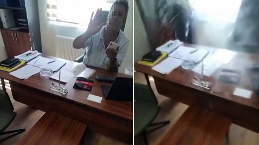 Tepki olarak şantiye şefinin üzerine kaynar su döktü.