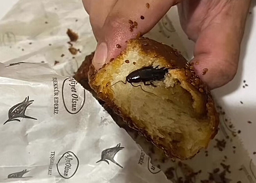 Poğaçadan çıkan iğrendirdi