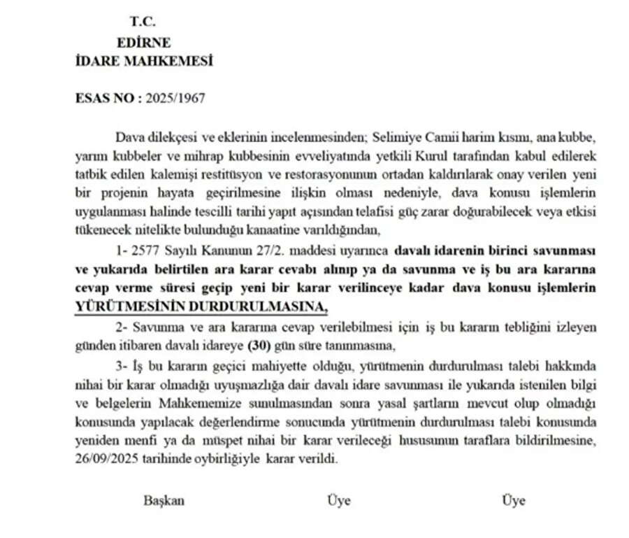 Selimiye Camii restorasyon