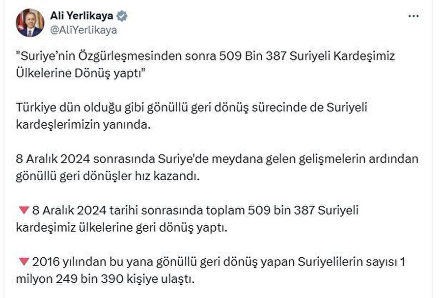 Suriyeliler ülkesine dönüyor