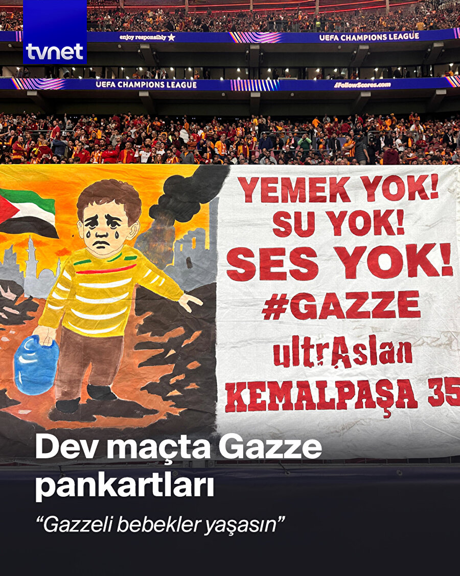 Filistin'e destek pankartları