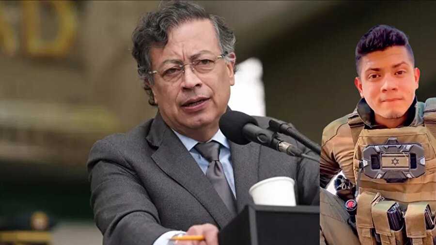 Kolombiya Cumhurbaşkanı Gustavo Petro, İsrail askerine tepki gösterdi.