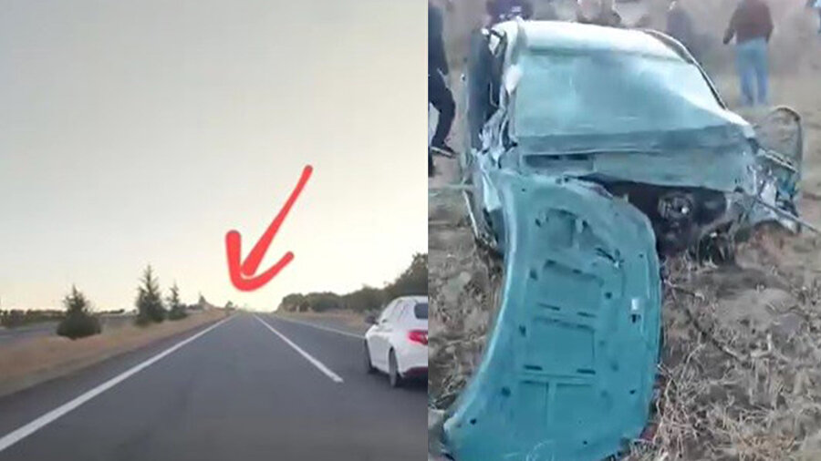 Araç takla attı, o anlar kamerada: 1 yaralı