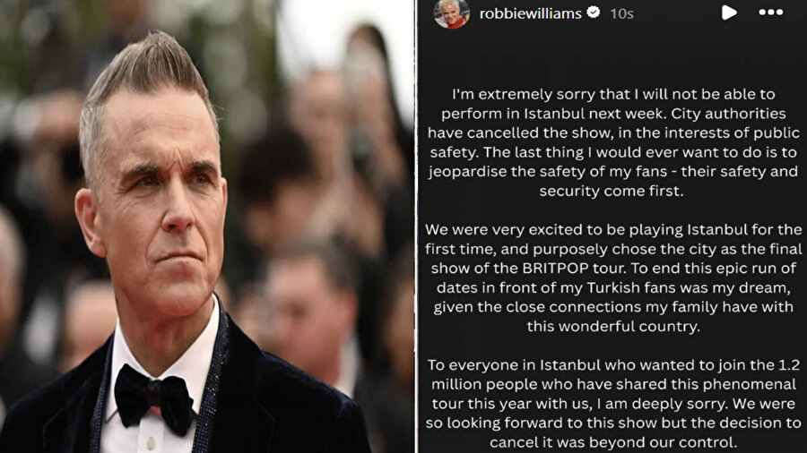 Robbie Williams'ın İstanbul konseri iptal edildi
