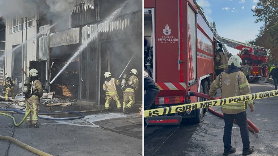 Beylikdüzü'nde sanayi sitesindeki iş yerinde yangın çıktı.